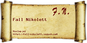 Fall Nikolett névjegykártya